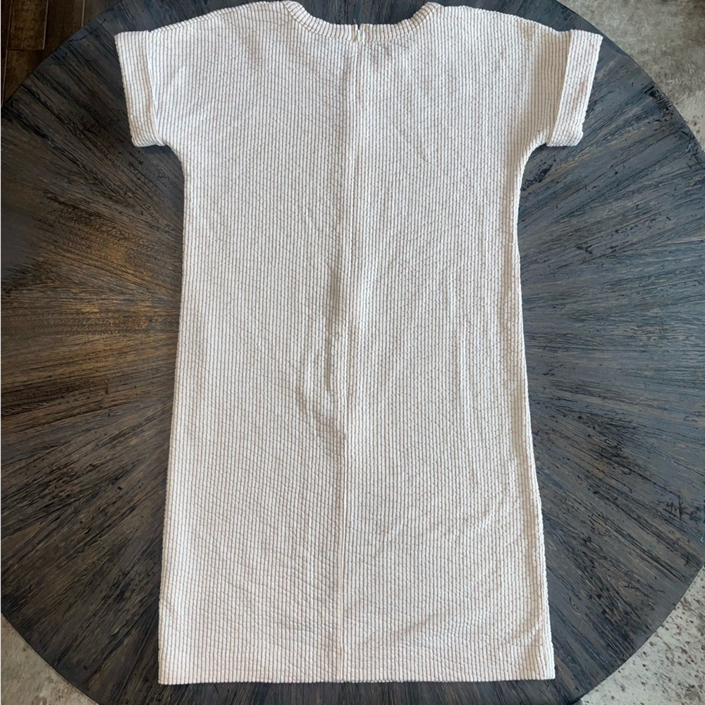 Club Monaco Textured Striped Dress – White & Khaki –‎ XS - Picture 7 of 15